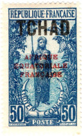 CIAD, CHAD, COSTUMI LOCALI, 50 C., 1924, FRANCOBOLLI NUOVI (MLH*) Scott:TD 36, Yt:TD 31 - Ongebruikt