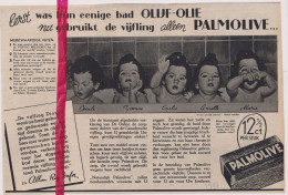 Pub Reclame - Zeep Palmolive , Vijfling Dionne - Orig. Knipsel Coupure Tijdschrift Magazine - 1937 - Ohne Zuordnung