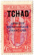 CIAD, CHAD, COSTUMI LOCALI, 75 C., 1924, FRANCOBOLLI NUOVI (MLH*) Scott:TD 39, Yt:TD 33 - Ungebraucht