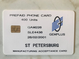 RUSSIA TEST  PROOF GEMPLUS  ST PETERSBURG  MINT  400 UNITS LOW  ISSUED - Rusia