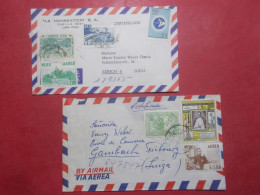Marcophilie - Lot 2 Lettres Enveloppes Oblitérations Timbres PEROU Destination SUISSE (B329) - Peru