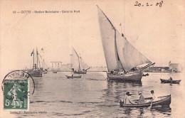 CETTE SETE STATION BALNEAIRE DANS LE PORT 1908 - Sete (Cette)