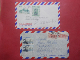 Marcophilie - Lot 2 Lettres Enveloppes Oblitérations Timbres PEROU Destination SUISSE (B331) - Pérou