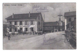 BURTIGNY - Auberge - Collège - 1917 - DISTRICT DE ROLLE - Auberge De Commune - Animée - Vache - Chariot - Burtigny