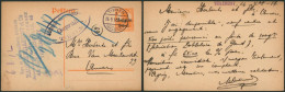 Guerre 14-18 - EP Au Type 8ctm Orange Obl à Pont "Tienen 1" (1917) > Anvers / Cachet Privé - Occupation Allemande