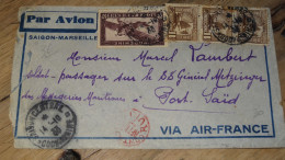 Enveloppe INDOCHINE, Air France, Saigon Pour Egypt Via Baghdad - 1933 ......... ..... 240424 ....... CL5-10 - Brieven En Documenten