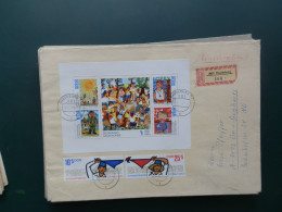 GROOT FORMAAT  LOT30 /   LETTRE  DDR 1596/7 + FEUILLET 1991/4 - Covers & Documents