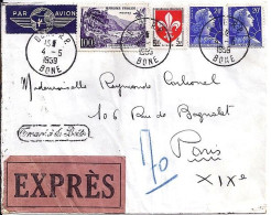 FRANCE N° 1194/1186/1011Bx2 S/L. EXPRES DE BONE/ALGERIE/1959 - Covers & Documents