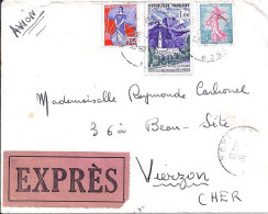 FRANCE N° 1241/1234/1233 S/L. EXPRES DE BONE/ALGERIE/16.4.60 - Lettres & Documents