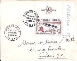 FRANCE N°  1422 Bdf S/L DE PARIS/1° JOUR/5.6.64 - Brieven En Documenten