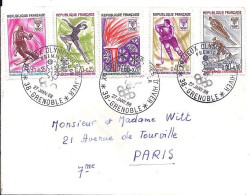 FRANCE N°  1543/44/45/46/47 S/L DE GRENOBLE/27.1.68  - Cartas & Documentos