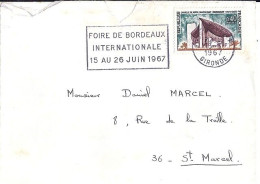 FRANCE N°  1435 S/L DE BORDEAUX/13.6.67  - Cartas & Documentos