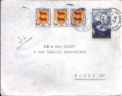 FRANCE N°  907/901x3 S/L DE AMELIE LES BAINS/26.11.51 - Storia Postale