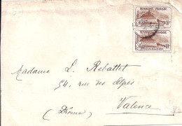 FRANCE N°  230x2 S/DEVANT DE LETTRE DE « PARIS/1.12.27 »  - Cartas & Documentos