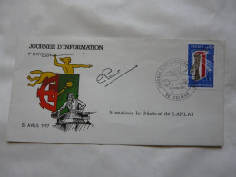 JOURNEE D'INFORMATION 7e DIVISION - Monsieur Le Général De LANLAY 1977 - Giornata Del Francobollo