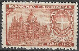 FRANCE ERINOPHILIE Fair EXPOSITION UNIVERSELLE 1900 PARIS ITALIE ITALY ITALIA Vignette CINDERELLA MNH** - 1900 – Parigi (Francia)