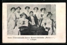 AK Erstes Internationales Damen-Konzert-Orchester Poniatowsky, Dirigent D. Kugel  - Musique Et Musiciens