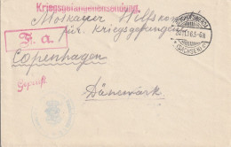 Allemagne Lettre Prisonnier De Guerre Bischofswerda Pour Le Danemark 1916 - Correos De Prisioneros De Guerra