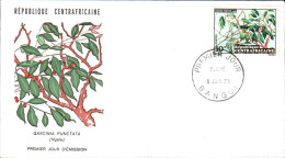 CENTRAFRIQUE FDC 1973 ARBUSTES - Centraal-Afrikaanse Republiek