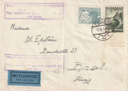 Autriche Lettre Par Avion Wien Pour La Suisse 1938 - Brieven En Documenten