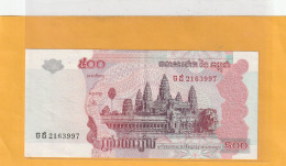 NATIONAL BANK OF CAMBODIA  .  500 RIELS  .  2004  . N°  2163997  .  ETAT LUXE  .  2 SCANNES - Cambogia