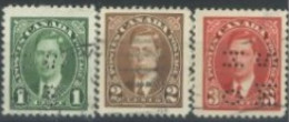 CANADA - 1937, KING GEORGE VI STAMPS SET OF 3, USED. - Used Stamps
