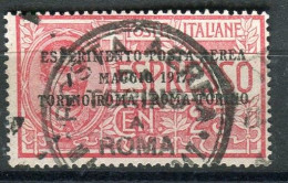 REGNO 1917 POSTA AEREA 25 C. ROSSO USATO - Afgestempeld