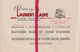 Pub Reclame - Chromage Laurent Raspe , Brugge - Orig. Knipsel Coupure Tijdschrift Magazine - 1948 - Non Classés