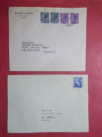 Marcophilie - Lot 2 Lettres Enveloppes Oblitérations Timbres ITALIE Destination SUISSE (B340) - 1946-60: Marcofilia