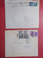 Marcophilie - Lot 2 Lettres Enveloppes Oblitérations Timbres ITALIE Destination SUISSE (B341) - 1946-60: Marcophilia