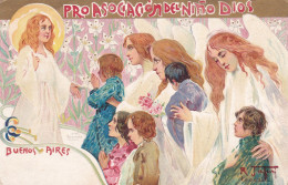 Illustrée Art Nouveau Signée R Jaffuri Buenos Aires Pro Asociacion Del Nino Dios Année 1900 Venizia - Otros & Sin Clasificación