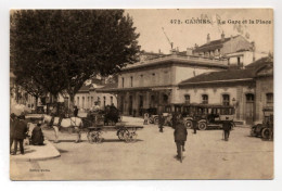 C-FR06150 Cannes La Gare Et La Place - VOYAGÉE - Cannes