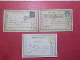 Marcophilie - Lot 3 Cartes Postales Pionnières Timbres Classiques (B342) - 1849-1876: Klassik