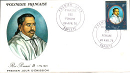 POLYNESIE FDC 1976 DYNASTIE DES POMARE - FDC