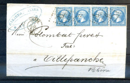 200324 LETTRE N° 22  EN BANDE DE 4 - 1849-1876: Klassik