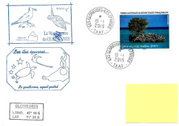 255 - 18 - TAAF Iles Glorieuses / Iles Eparses 2015 Cachets Avec Tortue - Timbre Carnet De Voyage - Schildkröten