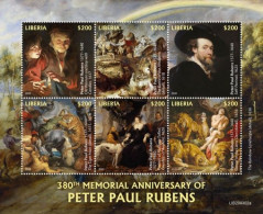 Liberia 2020, Art, Rubens, Dog, Lions, Tiger, 6val In BF - Rubens