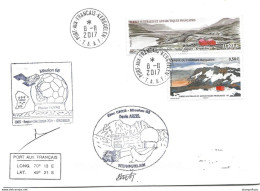 255 - 8 - Enveloppe TAAF Kerguelen - Cachets Station CNES 2017 - Bases Antarctiques