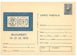 IP 75 - 333 STAMPS, Philatelic Exhibition Romania-Czechoslovak - Stationery - Unused - 1975 - Postal Stationery