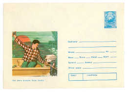 IP 75 - 303 Danube DELTA, Fisherman, Romania - Stationery - Unused - 1975 - Postal Stationery