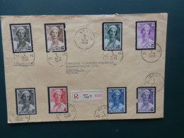 GROOT FORMAAT  LOT50  / LETTRE BELGE RECOMM. POUR LA SUISSE TIMBRES A VOIRE - Cartas & Documentos