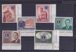 1960 San Marino Saint Marin LIONS CLUB Serie Di 6 Valori MNH** - Rotary, Lions Club