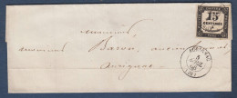 Haute Garonne - 15c Taxe N° 3 Sur Lettre Locale D' AURIGNAC - 1859-1959 Briefe & Dokumente