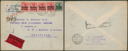 Guerre 14-18 - OC2 Et 3 X4 Sur Lettre En Expres (tarif) De Verviers (1916) > Bruxelles - OC1/25 Gobierno General