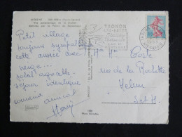 THONON LES BAINS - HAUTE SAVOIE - FLAMMES SUR SEMEUSE ROTY PIEL - MORZINE STATION POINTE DE RASSACHAUX - Mechanical Postmarks (Advertisement)