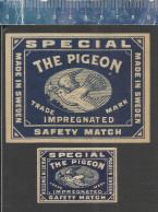 THE PIGEON SPECIAL SAFETY MATCH (PIGEONS - TAUBEN - DUIVEN PALOMA ) OLD  EXPORT MATCHBOX LABELS MADE IN SWEDEN - Cajas De Cerillas - Etiquetas