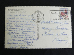 PARIS RP RUE DU LOUVRE 1er - FLAMME SALON AUTO 1965 SUR COQ DECARIS - BOULANCOURT SEINE ET MARNE ROCHERS MALADRERIE - Mechanical Postmarks (Advertisement)