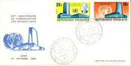 TOGO FDC 1965 20 ANS O N U - UNO