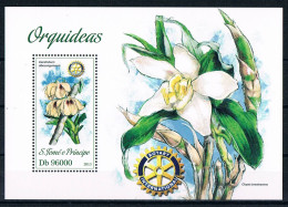 Bloc Sheet  Fleurs Orchidées Flowers Orchids  Neuf  MNH **   S Tome E Principe 2013 - Orquideas