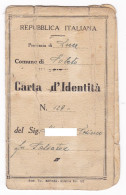 CARTA D'IDENTITA'  - COMUNE DI SOLETO (LECCE) -  ORIGINALE 1953 - Sin Clasificación
